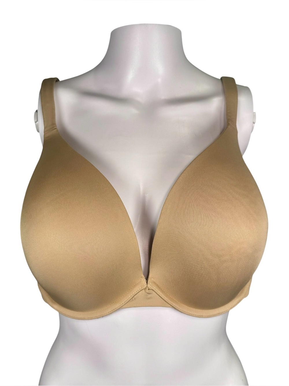 Cacique Womens Boost Plunge Invisible Back Smoother Bra 42DD Underwire Beige